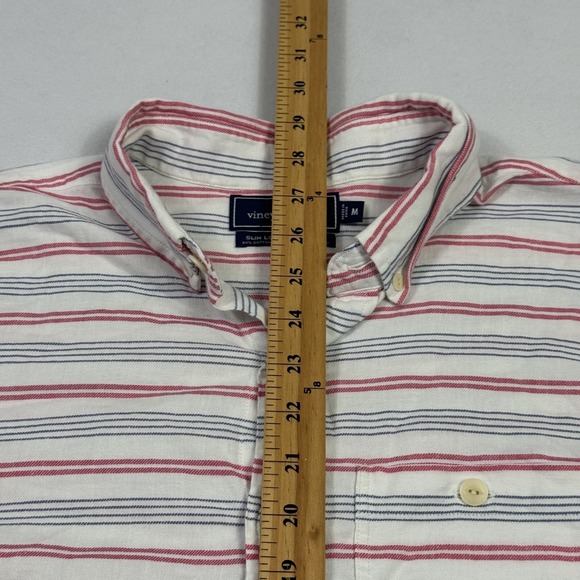 Vineyard Vines Men's Slim Longshore Shirt Linen Blend Striped Multicolor Medium - Picture 6 of 11
